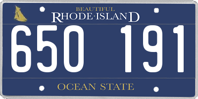 RI license plate 650191
