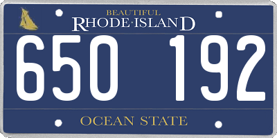 RI license plate 650192