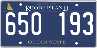 RI license plate 650193