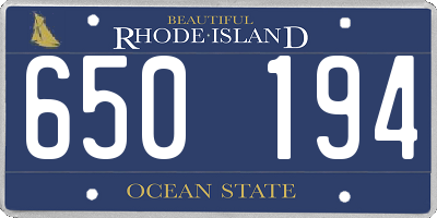 RI license plate 650194