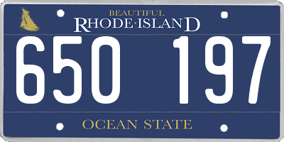 RI license plate 650197