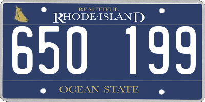 RI license plate 650199