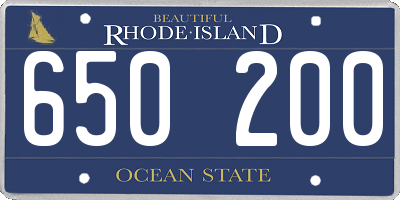 RI license plate 650200