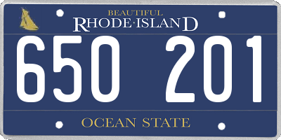 RI license plate 650201