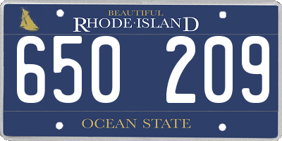 RI license plate 650209