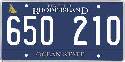 RI license plate 650210