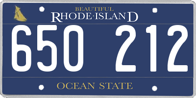 RI license plate 650212