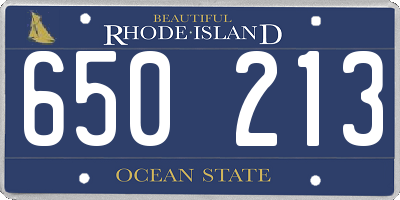 RI license plate 650213