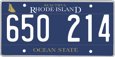 RI license plate 650214