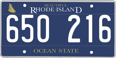 RI license plate 650216