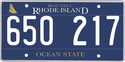 RI license plate 650217