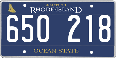 RI license plate 650218