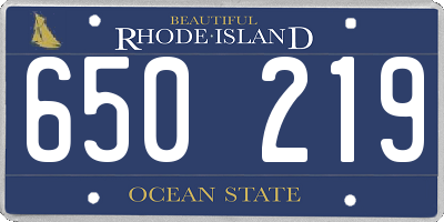 RI license plate 650219
