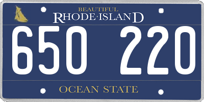 RI license plate 650220