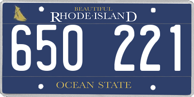 RI license plate 650221