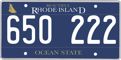 RI license plate 650222