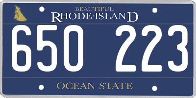 RI license plate 650223