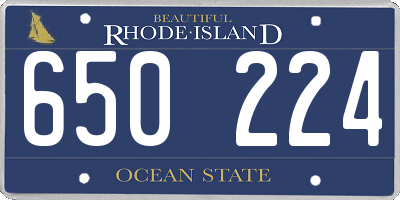 RI license plate 650224