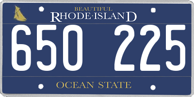 RI license plate 650225