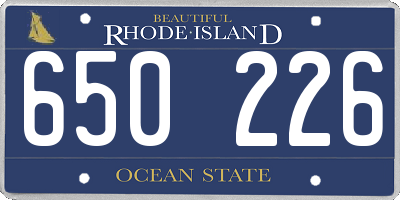 RI license plate 650226