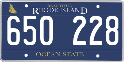 RI license plate 650228