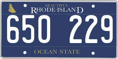 RI license plate 650229