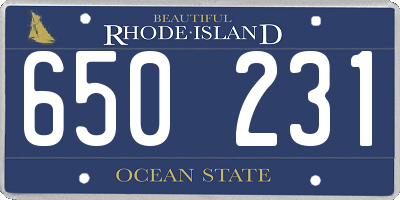 RI license plate 650231