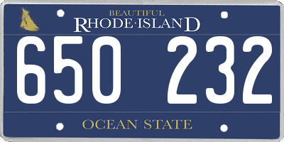 RI license plate 650232
