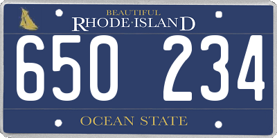 RI license plate 650234