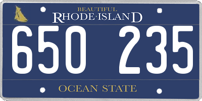 RI license plate 650235