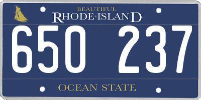 RI license plate 650237