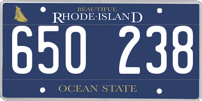 RI license plate 650238