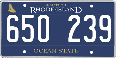 RI license plate 650239
