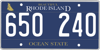 RI license plate 650240