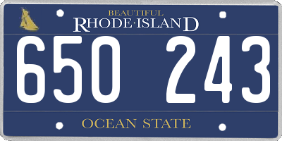 RI license plate 650243
