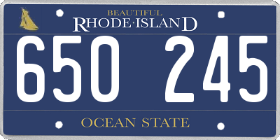 RI license plate 650245