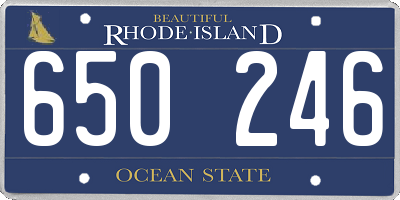RI license plate 650246