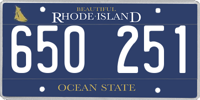 RI license plate 650251