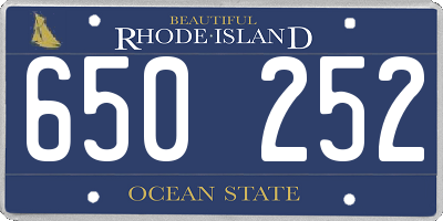 RI license plate 650252