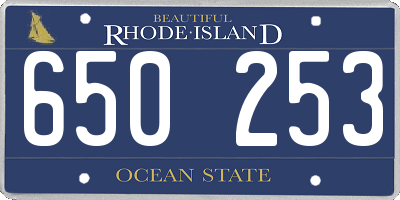 RI license plate 650253