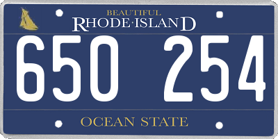 RI license plate 650254