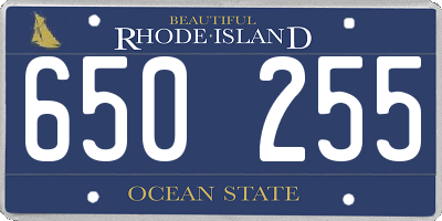 RI license plate 650255