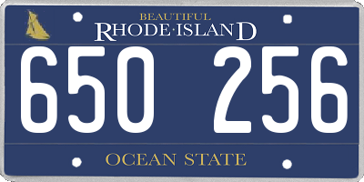 RI license plate 650256