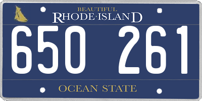 RI license plate 650261