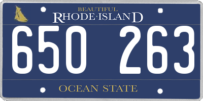RI license plate 650263