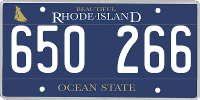 RI license plate 650266