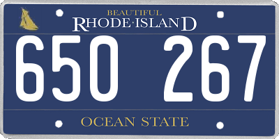 RI license plate 650267