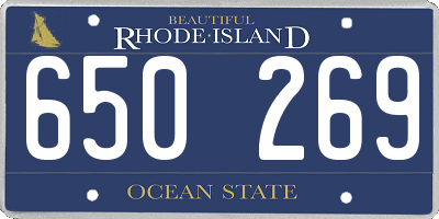 RI license plate 650269