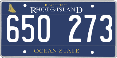 RI license plate 650273