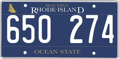 RI license plate 650274